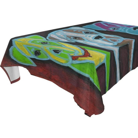 

POPCreation Watercolor Colorful Dog Tablecloth 60x84 inches