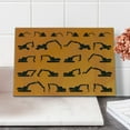 thumbnail image 2 of Construction Cutting Board, Excavator Black Silhouettes Tire Traces Track Machinery Industry Technology, Decorative Tempered Glass Cutting and Serving Board, Small Size, Orange Black, by Ambesonne, 2 of 5