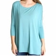 thumbnail image 2 of Jack David Collection Piko Style Top 3/4 Sleeve Casual Neck T-Shirt Oversized of Shoulder, 2 of 3