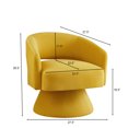 thumbnail image 7 of Hassch Velvet Swivel Barrel Chair, 360 Degree Upholstered Accent Armchair with Sloped Arms and Ergonomic Backrest, Modern Single Chair for Living Room Bedroom (Yellow), 7 of 7