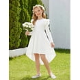thumbnail image 4 of Arshiner Girls Dresses Ruffle Long Sleeve High Low Flowy Swing Casual Party Dresses with Pockets, 4 of 6