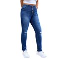 thumbnail image 5 of JULMCOMO Skinny Jeans for Women Boyfriend Ripped Straight Leg Jeans Waist Stretchy Distressed Jeggings Frayed Trendy Denim Pants Light Blue XXL, 5 of 7
