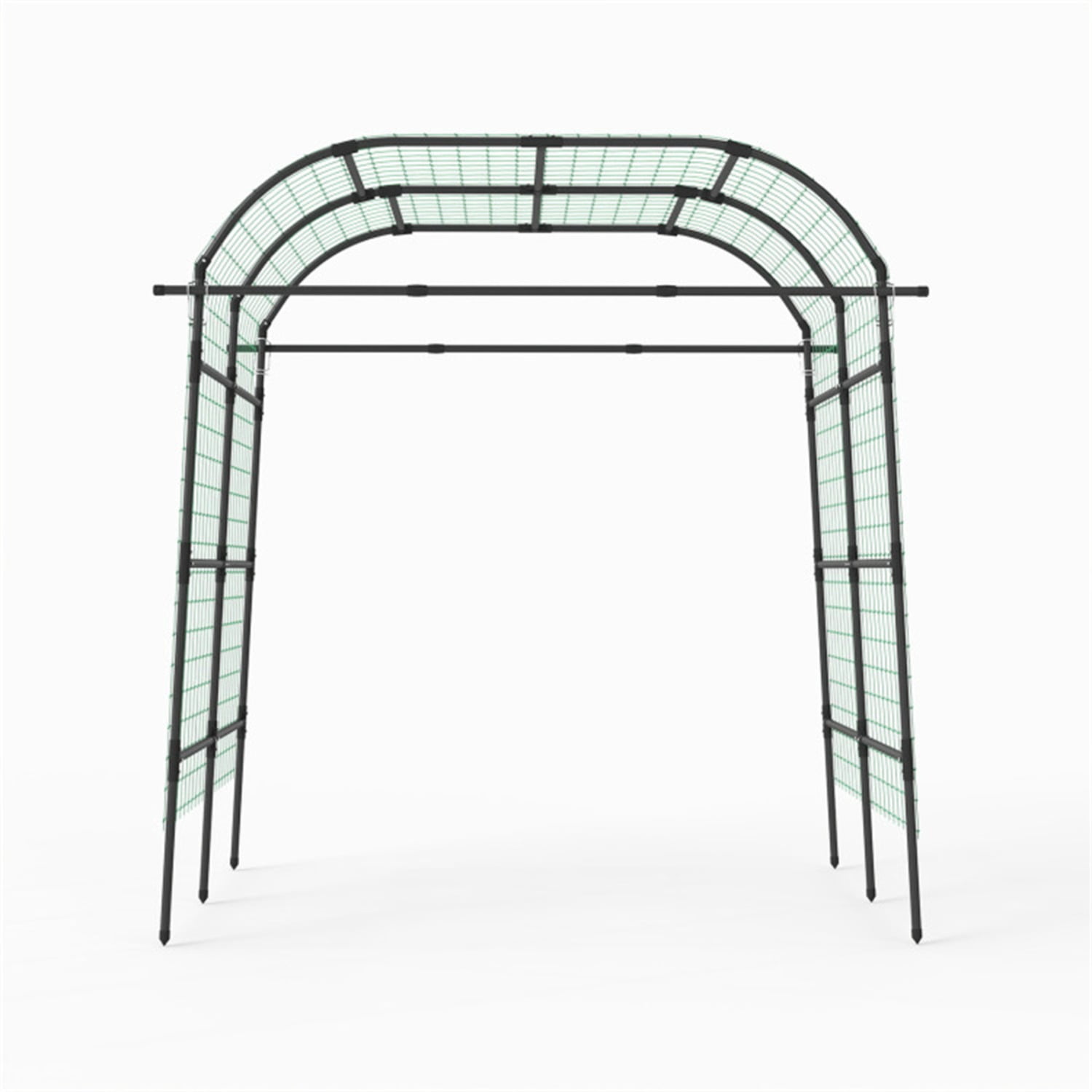 7.5 Ft Adjustable Garden Arch Trellis for Climbing Plants, PE-Coated Metal Tunnel Trellis for Cucumber Grape