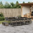 thumbnail image 1 of vidaXL 15 Piece Garden Dining Set with Cushions Grey Poly Rattan, 1 of 5