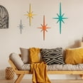 thumbnail image 4 of CoolStuff 4 Pcs Cast Iron Starburst Shaped Wall Decor Metal Mid Century Modern Decor Retro Atomic Stars Wall Art Elegance Accents Vintage Celestial Whimsigoth Hangings for Home Office Room(Gold), 4 of 6