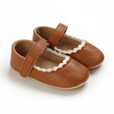 

Infant Baby Girls Mary Jane Flats Faux Leather Soft-soled Anti-slip Princess Dress Shoes Crib Shoes First Walker Shoes Prewalker Shoes