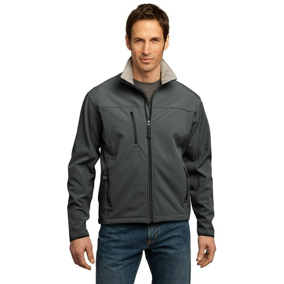 Port Authority TLJ790 Mens Glacier Soft Shell Jacket, Smoke Grey & Chrome - 3XL Tall
