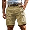 thumbnail image 2 of Men's Cargo Shorts Tactical with Multi Pockets Big Tall Lightweight for Hiking Golf Work Outdoor (Excluding belt) Khaki L, 2 of 7