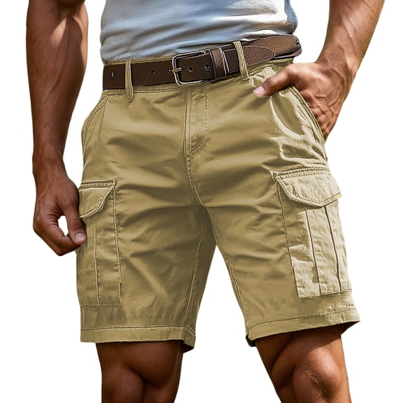 Mens Cargo Shorts Lightweight Elastic Waist Shorts Summer Ripstop Workout Hiking Outdoor Pull On Pants, 2XL