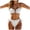 White, variant on GEWSEY Women Two Piece Bathing Suits Push Up Bikini Set Stylish Two Piece Swimwear Tankini Top and Bottom Swimsuit for White for Size S