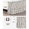thumbnail image 3 of Sage Green Leaf Wrap Around Bed Skirts for King Bed 16" Drop,Bed Skirt with Adjustable Elastic Belt Dust Ruffle Bed Valance for Bedroom Hotel Retro Farmhouse Plant Floral Branch Bed Frame Cover, 3 of 7