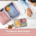 thumbnail image 4 of Bentgo Deluxe Lunch Bag - Durable and Insulated Lunch Tote with Zippered Outer Pocket, Internal Mesh Pocket, Padded & Adjustable Straps, & 2-Way Zippers - Fits Most Bentgo Lunch Boxes (Blush), 4 of 7