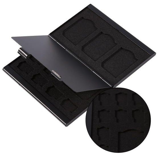 Greensen 12 Slots Aluminium Storage Box Case For Micro SD Card & TF Card Memory Card Holder , micro SD card box, memory card case
