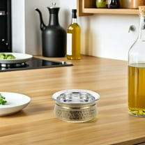 LOLIPPYY Traditional Indian Dinner Bowl Golden Pot for Stove Top Cooking and Serving Meals