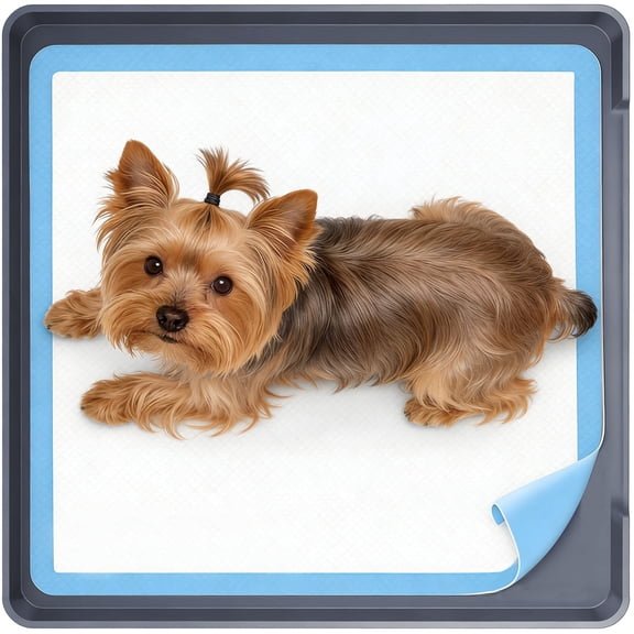 Dog Pee Pad Holder Tray – Fits Up to 24" x 24" Pee Pad, Stable Grip, Raised Edges, Quick-Wipe Silicone Surface – Protects Indoor Flooring Gray