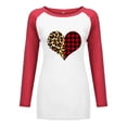 thumbnail image 4 of Pompotops Blouse à Manches Longues Patchwork Col Rond Imprimé Décontracté pour Femmes Saint-Valentin, 4 of 5