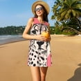 thumbnail image 3 of Fotbe Pink Cheetah Art Vestido de Verano sin Mangas para Mujer – Vestido Midi Línea A, Estilo Camiseta Floral, Vestido Playero Casual y Fluido, 3 of 7