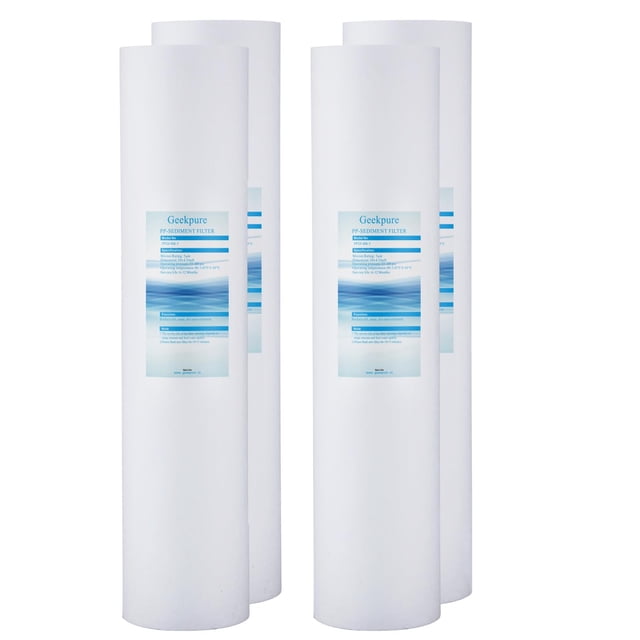 Geekpure 20-Inch Whole House Polypropylene PP Sediment Filter-4.5" x 20"-5 Micron