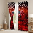 thumbnail image 3 of Homewish Gamepad Controller Black Out Curtains,Geometric Hockeycomb Hexagon Curtains Pack of 2 (42x63 Each),Red Pixel Checkered Bedroom Curtains For Teens,Ultra Soft Home Decor, 3 of 6