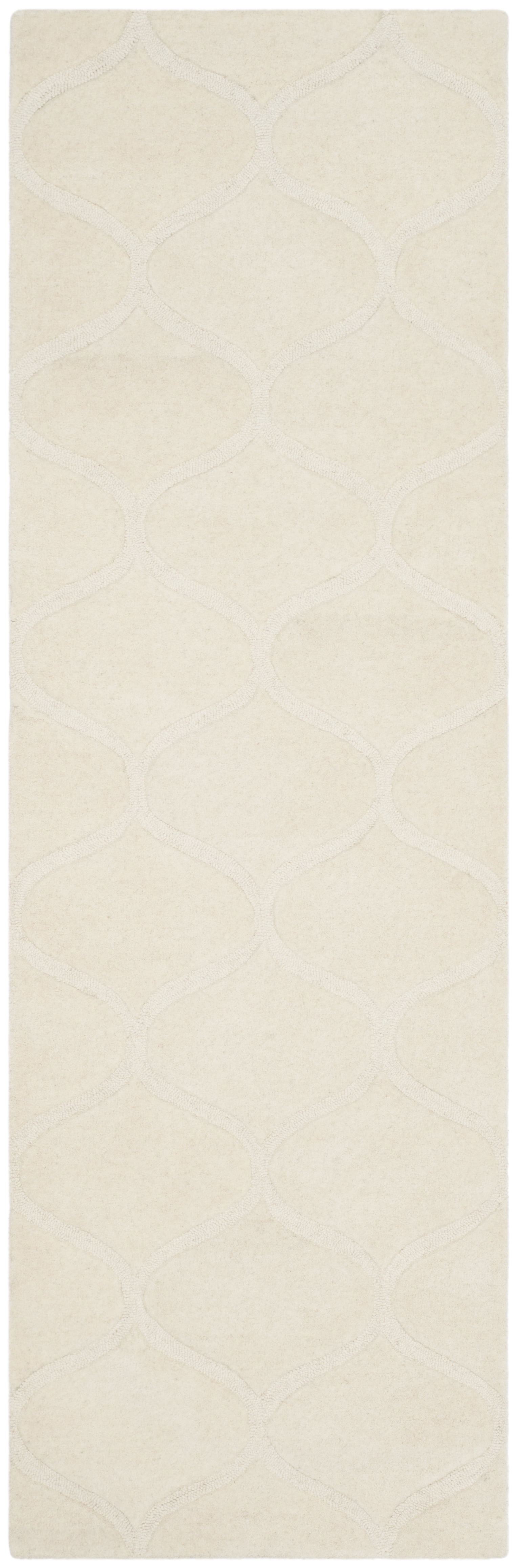 SAFAVIEH Cambridge Jared Geometric Wool Runner Rug, Ivory, 2'6" x 8'
