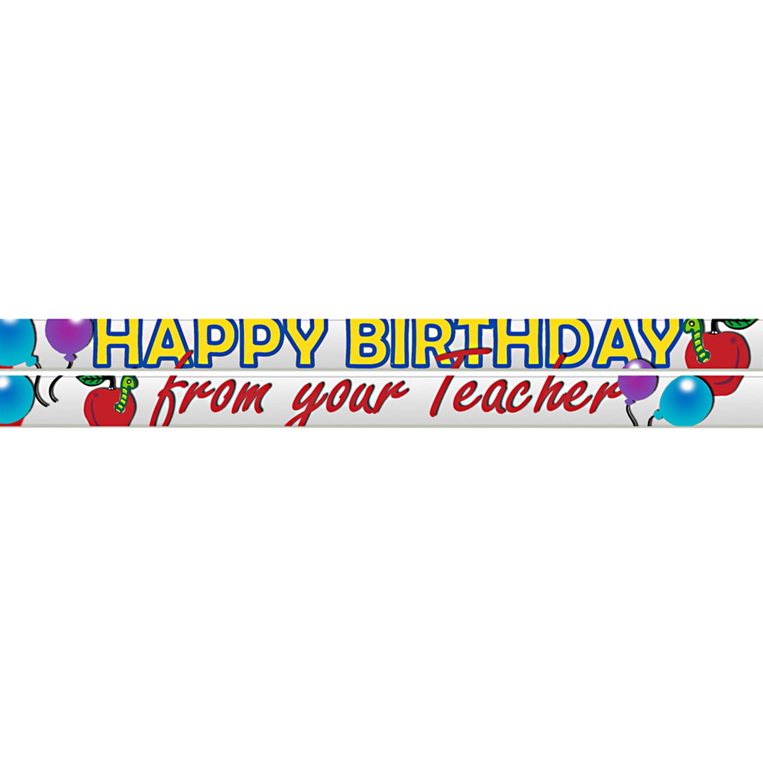 Musgrave Pencil Company Happy Birthday From Your Teacher Motivational Pencils, 12 Per Pack, 12 Packs