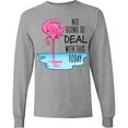 thumbnail image 3 of Inktastic Not Going to Deal with This Today Sleeping Flamingo Long Sleeve T-Shirt, 3 of 5
