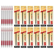 Pilot EasyTouch Ballpoint Stick Pens, Medium Pt Red Ink 12 Pens & 24 Refills