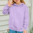 thumbnail image 2 of BFHHYA Girls Fleece-Lined Hooded Sweatshirt Long Sleeve Pullover Athletic Hoodie with Kangaroo Pocket for School Daily Wear & Weekend Play (5-14Y), 2 of 6