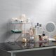 thumbnail image 2 of Estante apilable de esquina de plástico/acero, estante organizador de almacenamiento para baño, tocador, encimera, fregadero, armario, sostiene maquillaje, accesorios de ducha, colección Lig, 2 of 4