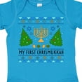 thumbnail image 4 of Inktastic My 1st Chrismukkah Sweater Style with Menorah and Trees Boys or Girls Baby Bodysuit, 4 of 5