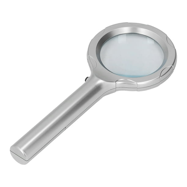 Illuminated Magnifying Glass, Wide Usage Lighted Magnifier Silver With