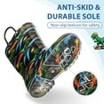 thumbnail image 3 of MOBYDICK Kids Toddler Light Up Rain Boots for Boys Waterproof Boots with Easy on Handles, Dinosaur, Size 2, 3 of 7