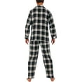 thumbnail image 2 of Norty Mens Cotton Blend Yarn Flannel Pajama Lounge Sleep Sets - 16 Prints Available 39999-Large (Green White Plaid), 2 of 4
