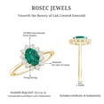 thumbnail image 6 of Rosec Jewels Lab Grown Emerald Oval Engagement Ring with Halo - 5X7 mm - Emerald Diamond Ring for Women - AAAA Grade Certified, 18K Yellow Gold, US 3.50, 6 of 9