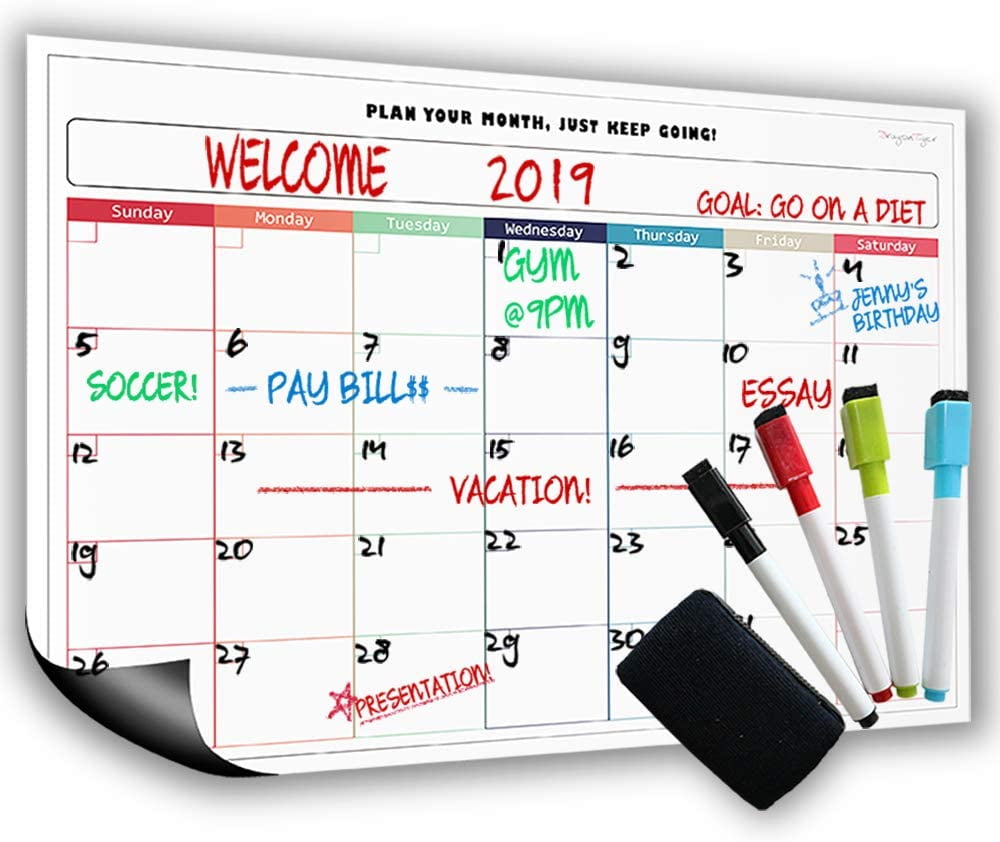 Dry Erase Monthly Calendar for Board