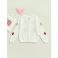 thumbnail image 4 of Seyurigaoka Lovely Little Girls Sweater, Heart Patterns Round Neck Long Sleeve Cardigan Knitwear, 4 of 9