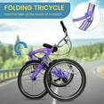 thumbnail image 3 of Mooncool Adult Folding Tricycle 7-Speed, Adult Trikes 24 inch Wheel Cruiser Bike with Cargo Basket, Foldable Tricycle for Adults, Women, Men, Seniors Exercise Shopping, 3 of 11