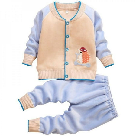 

Praeter Kids Pajamas Cartoon Children Long Sleeve Cotton Suit Knitted Clothing Baby Pyjamas Set Sleepwear Pajamas Warm Soft Homewear