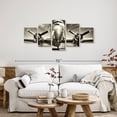 thumbnail image 2 of Elephant Stock Vintage Airplane Wall Art - Horizontal Multi Panel Canvas - Living Room Wall Decor - Transportation Multi Panel - Brown And Gray Decor - 55" x 24", 2 of 8
