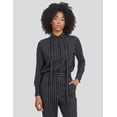 thumbnail image 4 of Long-Sleeve Oxford Athleisure Black, Striped Night Top (Women's) - Mrs Momma Bear, 4 of 11