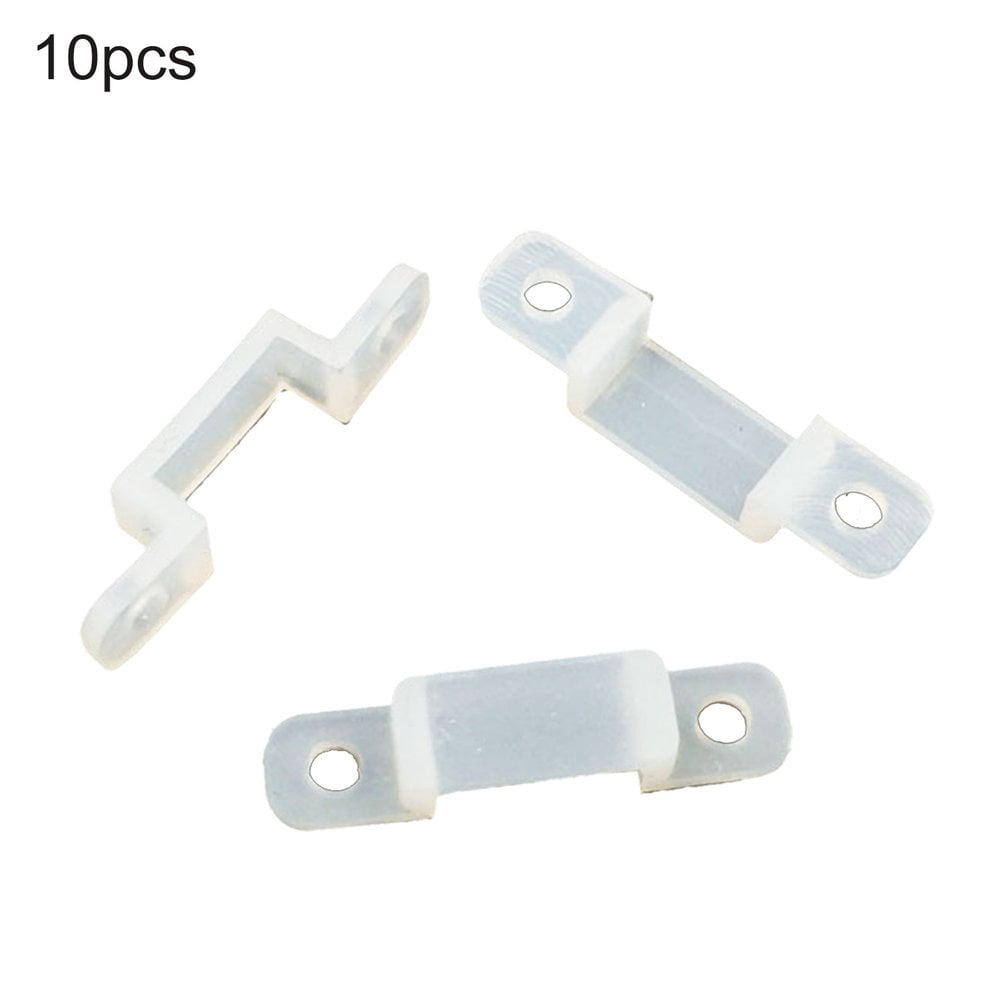10Pcs/Bag Home Improvement Clear Silicone Fixing Clips for LED Strip Light 
