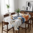 thumbnail image 6 of Blue Pumpkin Fall Table Cloth Waterproof Tablecloths, Thanksgiving Eucalyptus Leaves Gray Wooden Tablecloth Dining Table Cover for Kitchen Party Tabletop Outdoor, Rectangle Tablecloth 52x70 Inch, 6 of 9