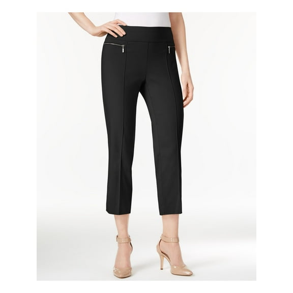 STYLE & COMPANY $49 Womens New Black Pull-on Zipper Detail Pants S LONG  B B