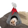 thumbnail image 3 of Hamster Nest Pet Play Space Hamster Tent Felt Rabbit House Large Cage Bedding Volcano Shape for Small Animals like Guinea Pigs and Hedgehogs, 3 of 7