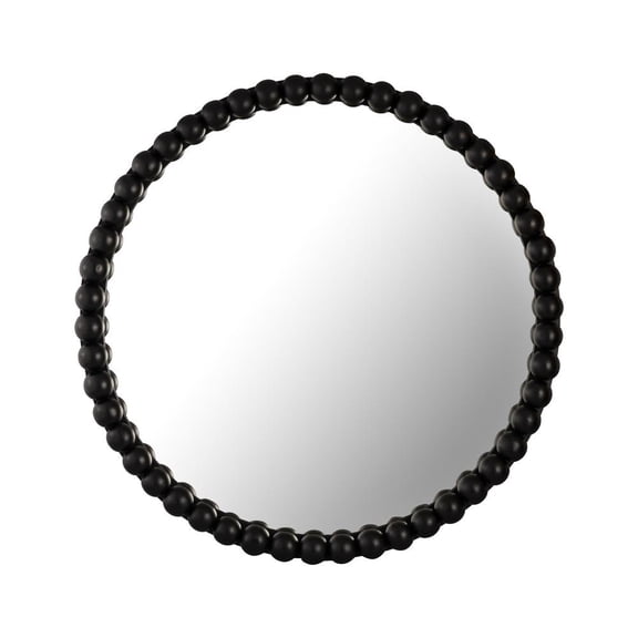 TOV Furniture Baria Round Black Wooden Mirror