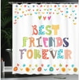 thumbnail image 3 of Ambesonne Best Friend Shower Curtain, Funky Doodle Wording, 69"Wx84"L, Multicolor, 3 of 4