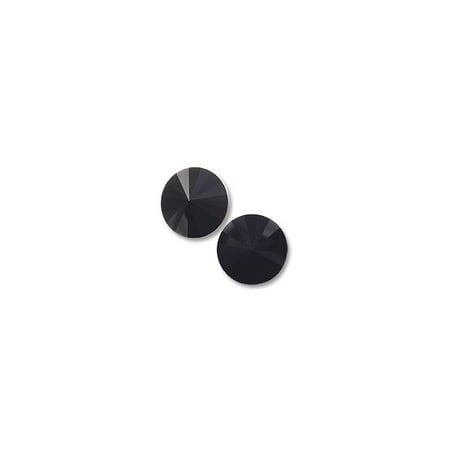 Deep Well Jet Package - Swarovski Rivoli Round Crystal 1122 12mm Jet (Package of 1)