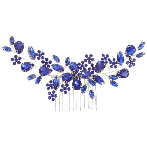LOLIPPYY Blue Rhinestone Wedding Hair Comb Elegant Bridal Hair Accessories for Updo and Party Hairstyles