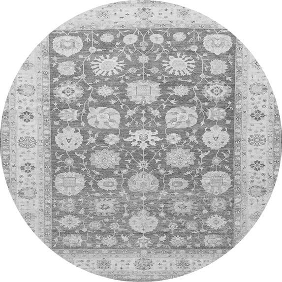 Ahgly Company Indoor Round Oriental Gray Traditional Area Rugs, 3' Round