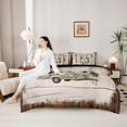 thumbnail image 4 of Castle Fairy Vintage Camper Twin Bedding Sets 7-Piece for Adults, Happy Camping Bedding Comforter Set for Bedroom, Mint Brown,Black Reversible, 4 of 7